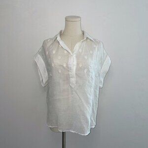 Rag & Bone Robin Embroidered Top in White Size Medium
